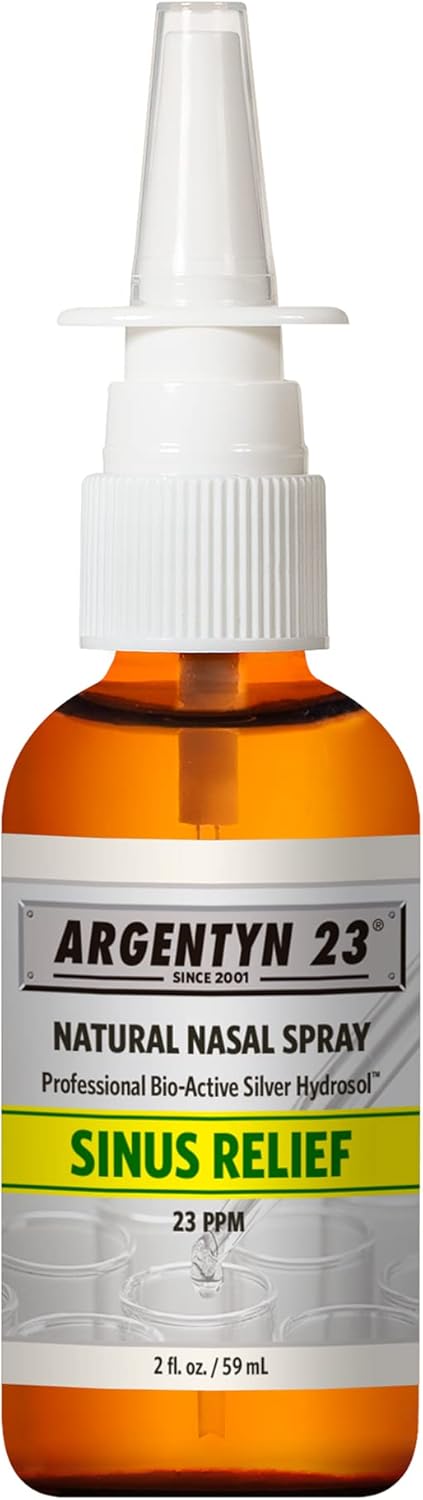 Argentyn 23 Professional Bio-Active Silver Hydrosol Sinus Relief - Colloidal Silver- 23ppm, 2oz (59mL) – Natural Nasal Spray