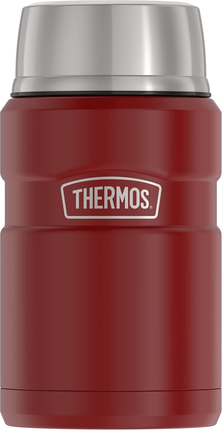 THERMOS Stainless King Vacuum-Insulated Food Jar, 24 Ounce, Rustic Red
