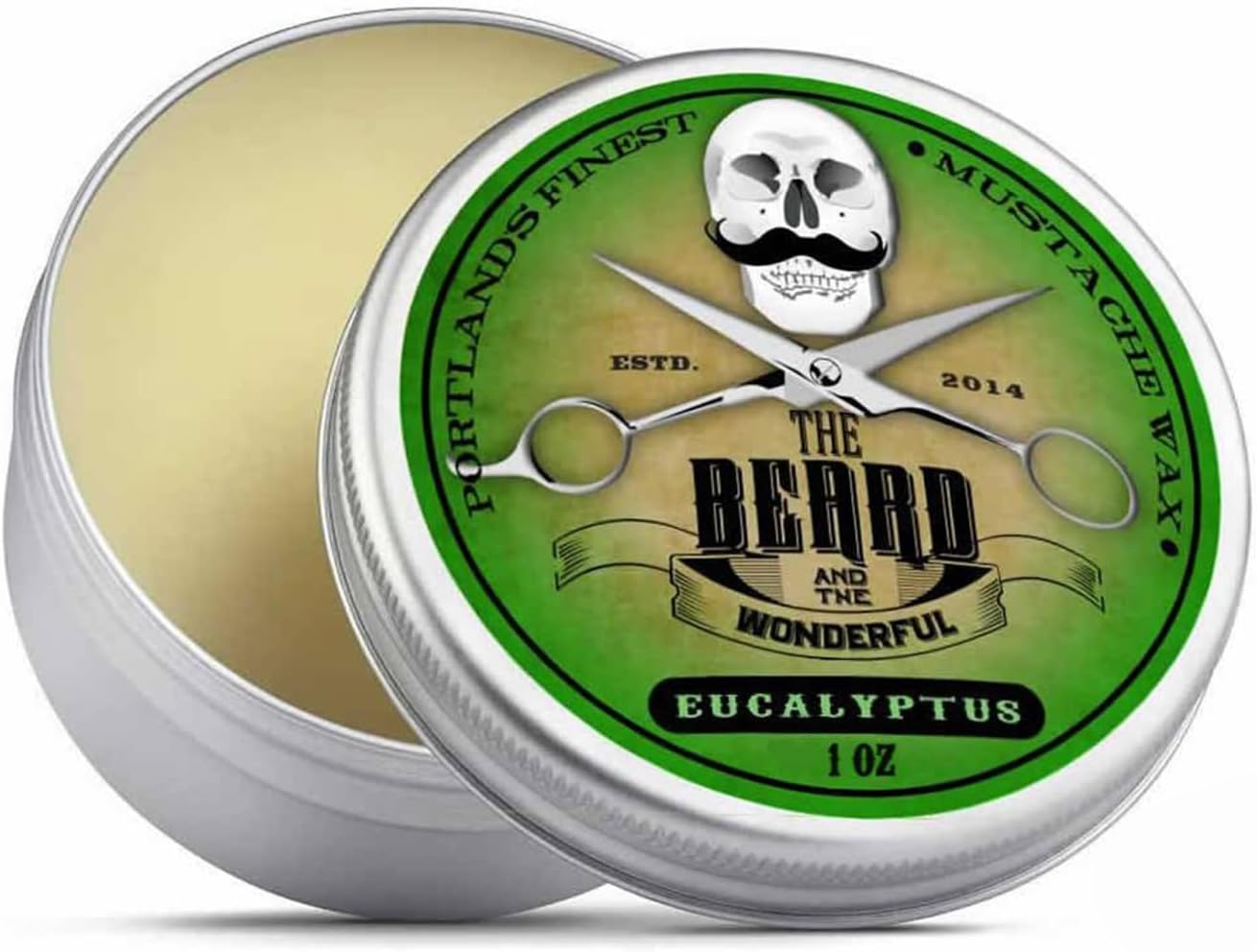 Moustache Wax and Beard Wax (30ml), Promotes Facial Hair Growth with Moisture Resistant Feature, Premium Moustache & Beard Wax Strong Hold, Made with All Natural Ingredients, Eucalyptus