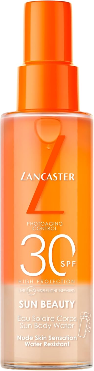 Lancaster Sun Beauty Body Water SPF30 100ml, Photoaging Control, Nude Skin Sensation, Broad Spectrum Sun Protection, Water and Sweat Resistant Spray, Suitable for All Skin Types, Vegan
