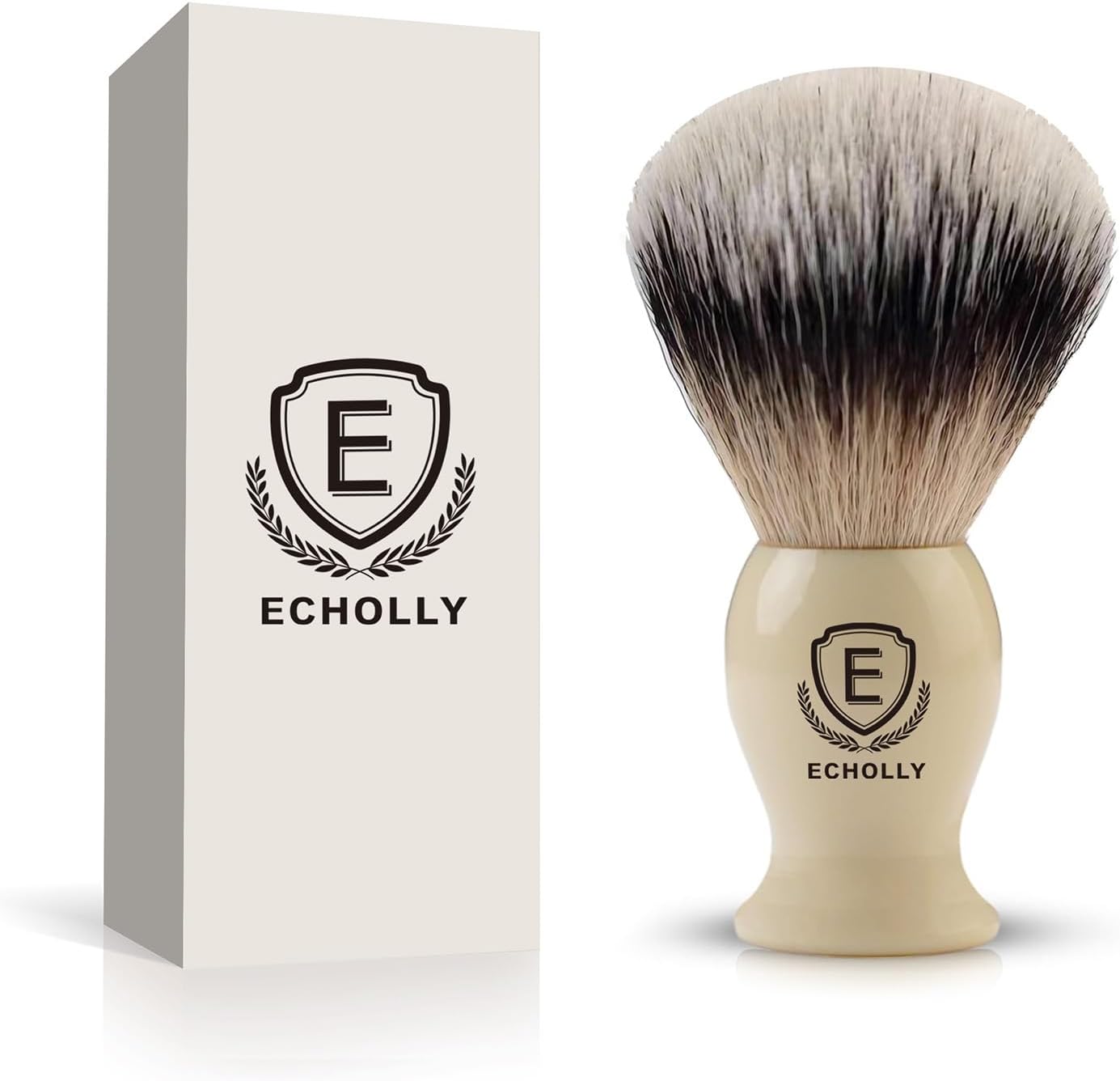 Mens Shaving Brush-Echolly Shaving Brushes for Men-Vegan Fast Lather Shave Brush for Wet Shave-Luxury Beard Brush-Perfect Valentines Gifts for Men