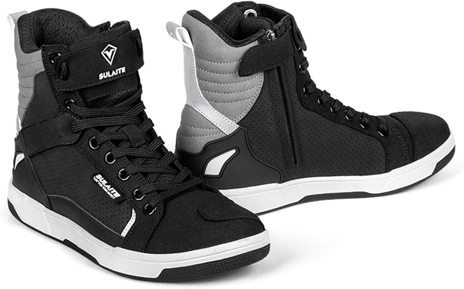 Men's Motorcycle & Combat Boots,Casual Lightweight Motorcycle Shoes for Men,Outdoor Streetbike Breathable Ankle Support Motorcycle Riding Boots,for All Seasons