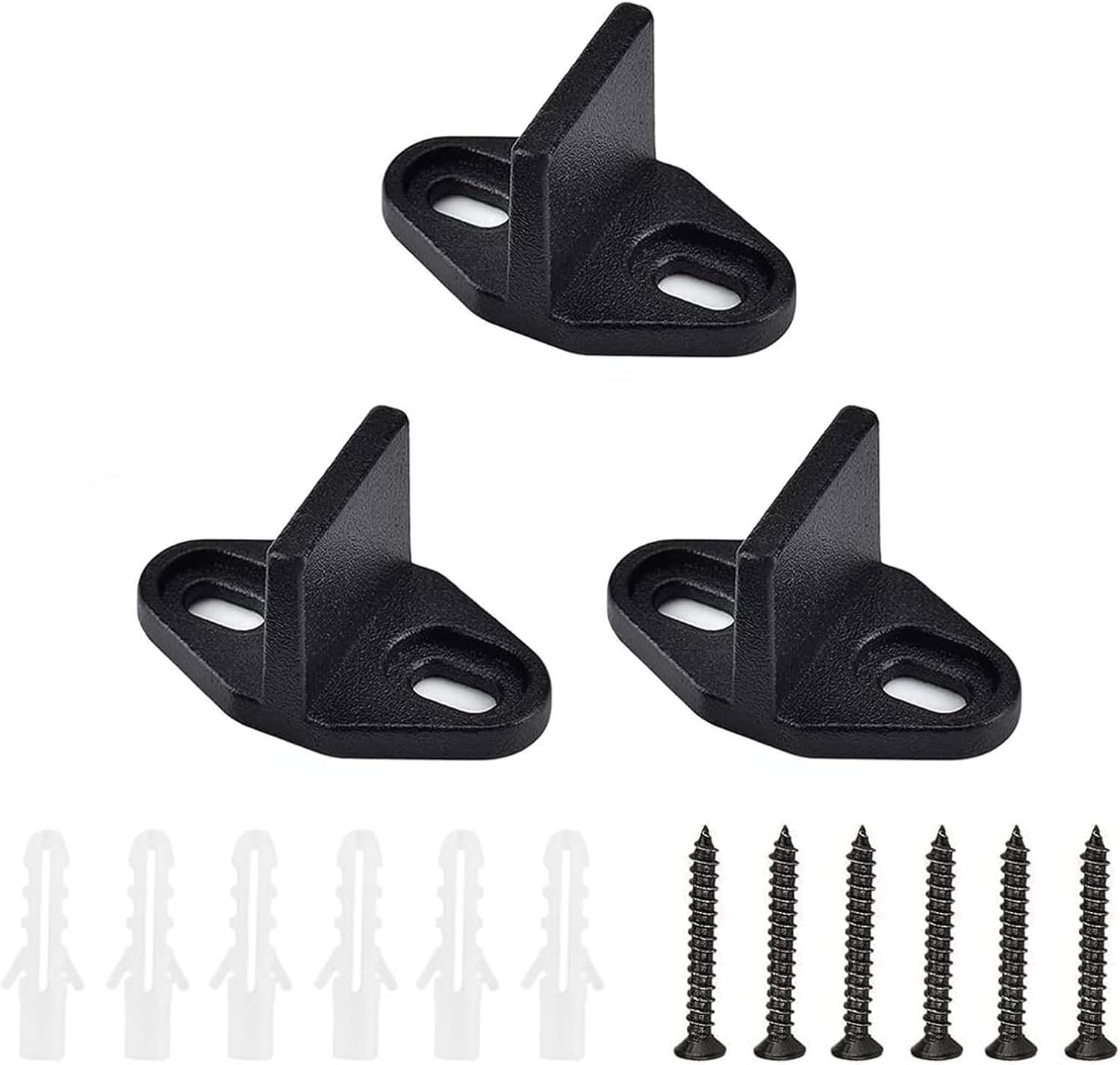 Sliding Door Floor Guide with Screws, Adjustable for Barn Door, Pack of 3