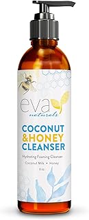 Eva Naturals Coconut & Honey Cleanser Hydrating Foaming Cleanser - Moisturizing, Non-Stripping Daily Acne Face Wash For All Skin Types - 6 Fl Oz