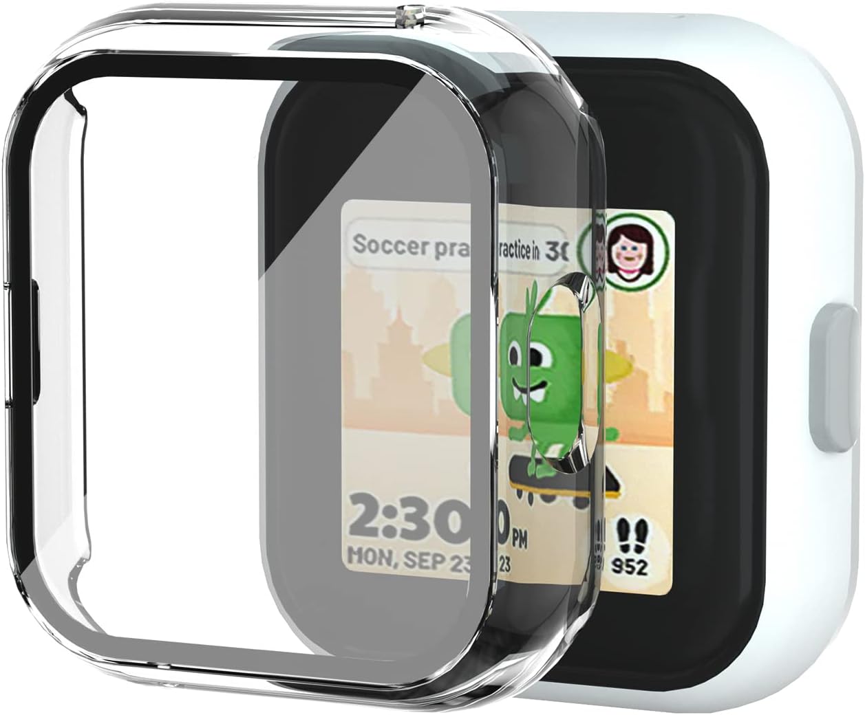 BlackPro Compatible with SyncUp KIDS Watch Screen Protector, Hard PC & Tempered Glass Sync UP Kids Watch Protector Cover Case (Transparent)