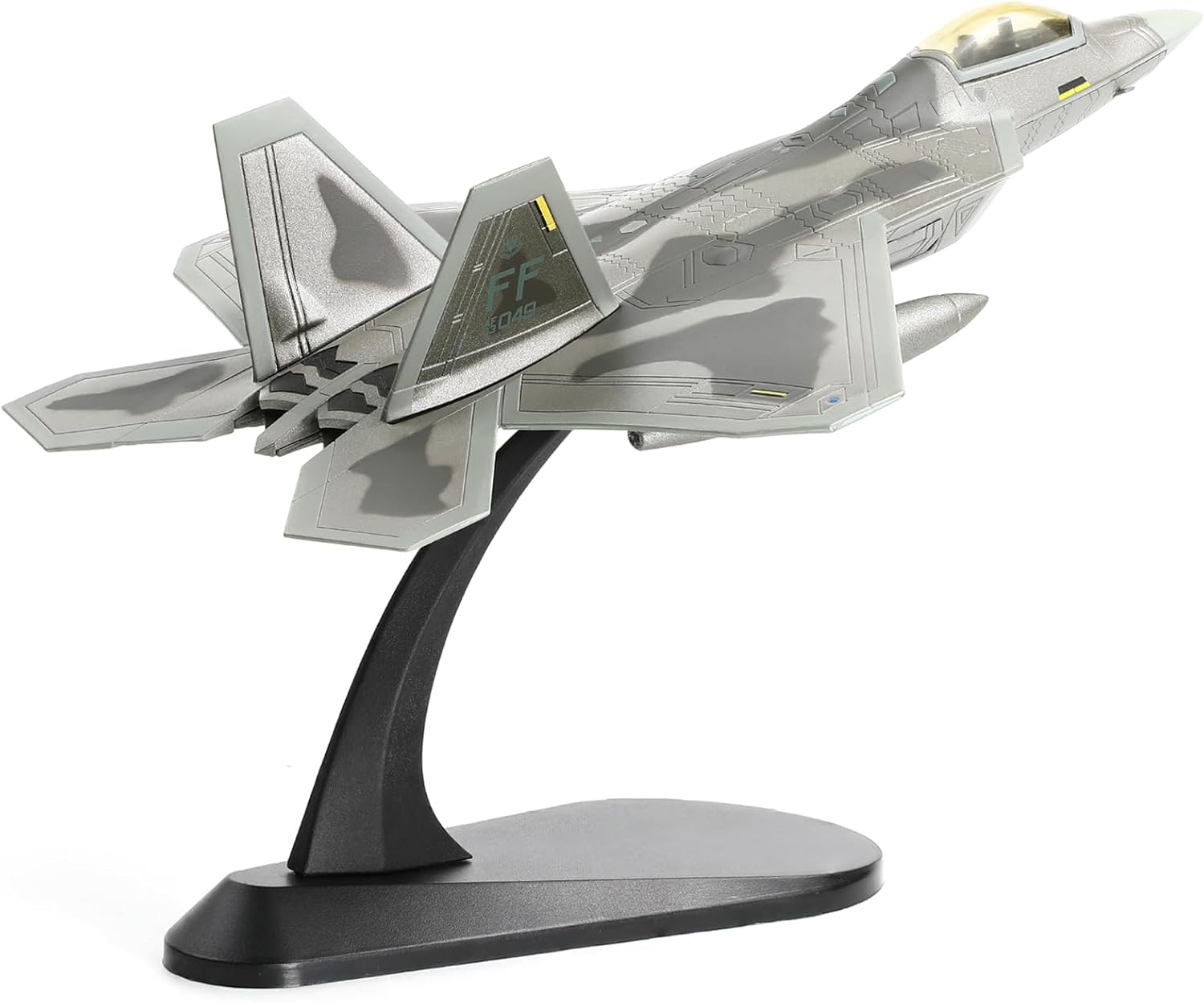 F-22 Raptor 1/100 Scale Diecast Metal Fighter Jet Model Stealth Combat Airplane Air Force Aircraft Alloy Model with Stand for Adult Military Collections or Gift (FF 03049)