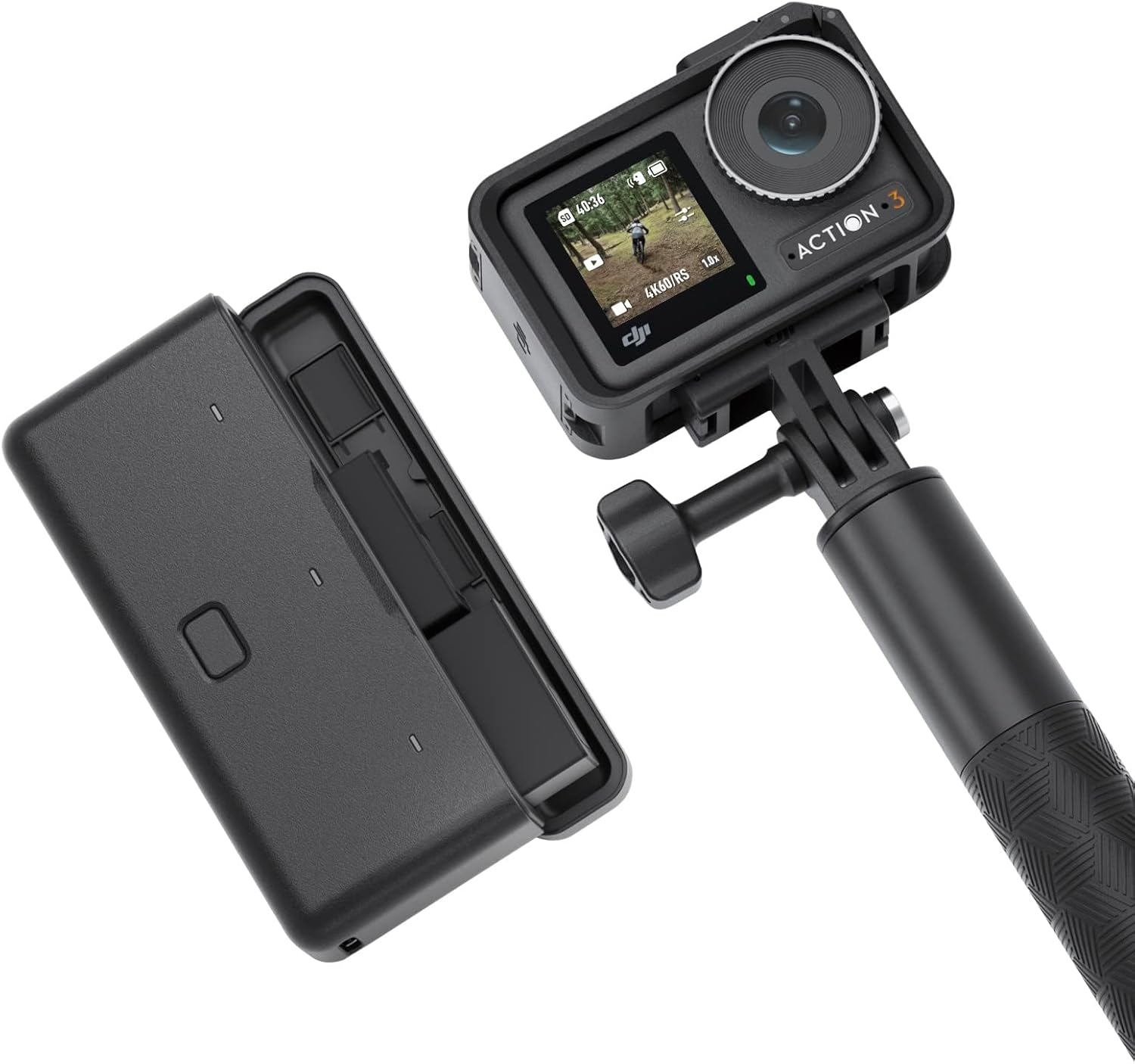 DJI Osmo Action 3 Adventure Combo, Waterproof Action Camera with 4K HDR, 10-Bit Color Depth, HorizonSteady, Cold Resistant & Long-Lasting, Extension Rod, Vlogging Camera for YouTube