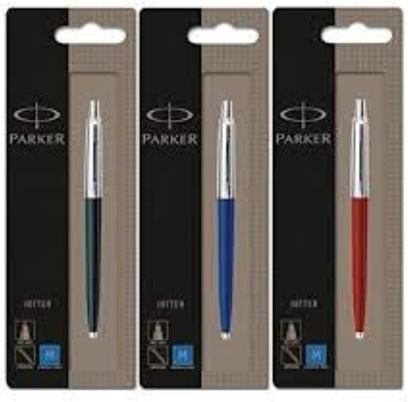 Parker Jotter 3 Colours - 1 Black + 1 Blue + 1 Red Ballpoint Pen