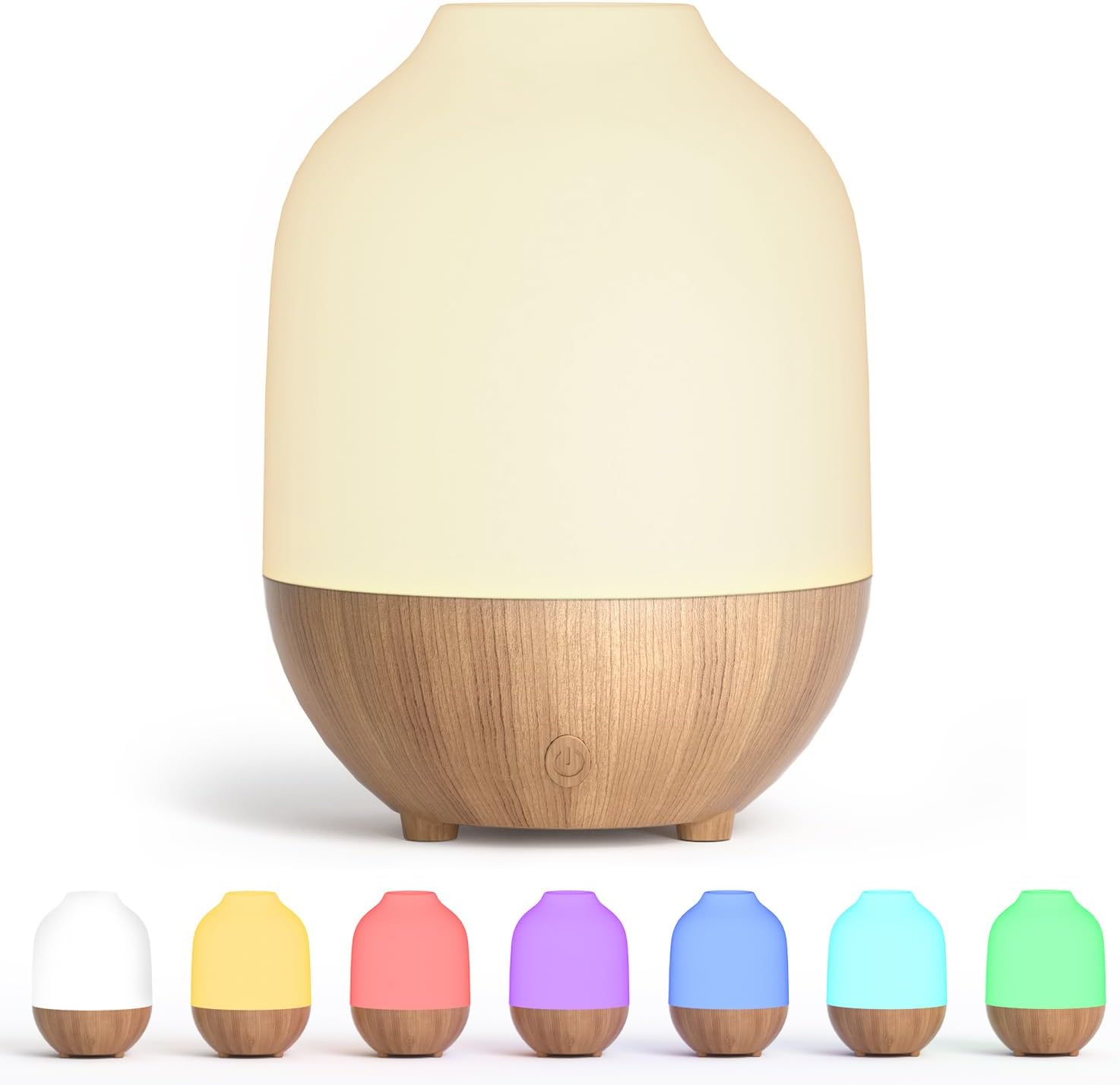 SALUBRITO Essential Oil Diffuser,100ml Ultrasonic Aromatherapy Diffuser for Home, Office, Cool Mist, Scented Oil Diffuser with Warm & 7 Color Light, Great for Yoga, Sleep, One Button Simple Control