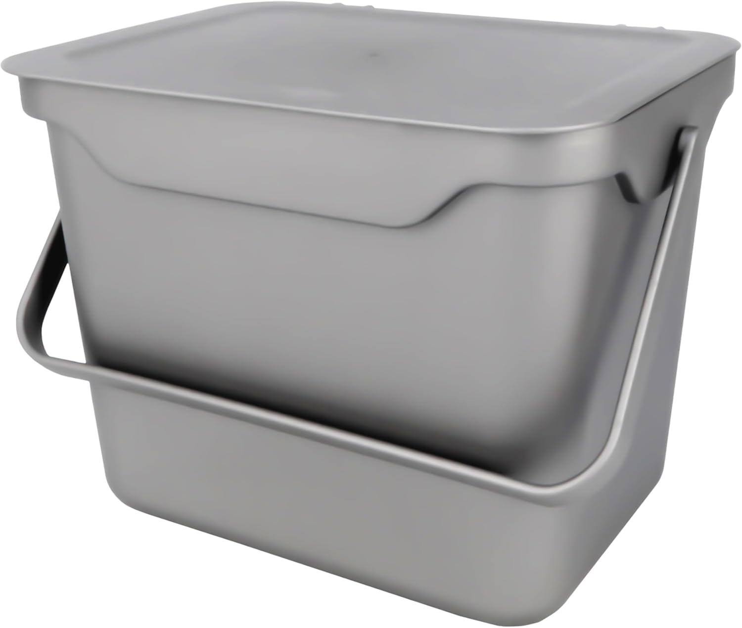 Easy Eco Silver Kitchen Compost Caddy/Food Recycling Waste Bin - 5 Litre (5L)