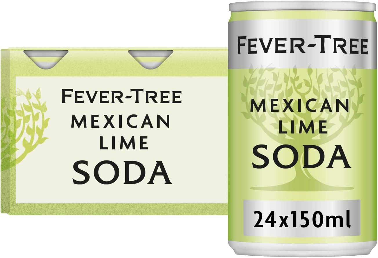FEVER-TREE Mexican Lime Soda 6x150ml (Pack of 4, Total 24 Cans)