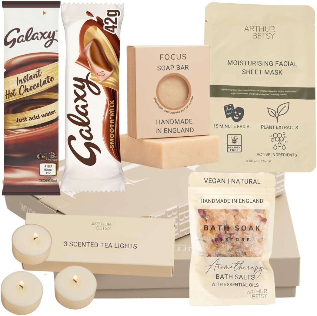 Hallby Hug In A Box, Pamper gift box, Relaxation Gifts For Women, Self Care Pamper Hamper, Birthday Gifts For women, Gifts for her, Pamper Spa Gift Set For Women, Friend gifts, Pamper gifts