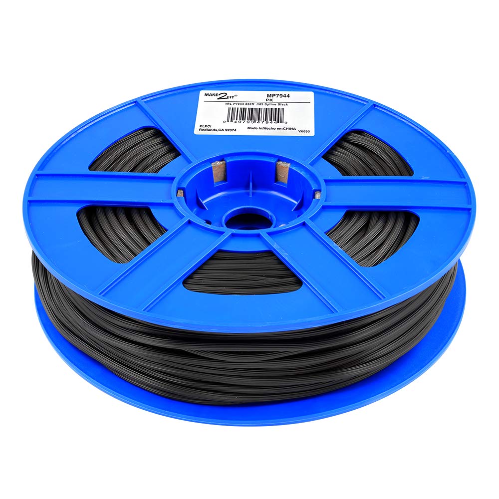 Prime-Line MP7944 Screen Retainer Spline, 0.185 In. (3/16 In.), Black, 250 foot (1 Roll)