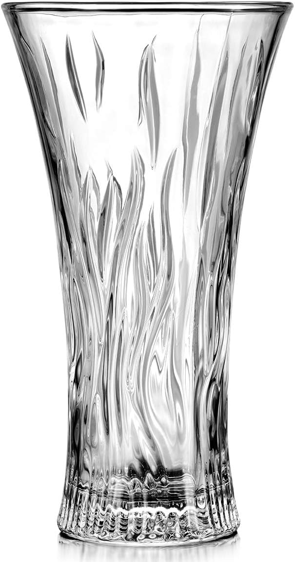 Vase 12" Flower Vases, Tall Crystal Glass Vase, Clear Lead-Free Glass Vase for Flowers, Large Glass Vases for Living Room, Dining Table Centerpieces Decor