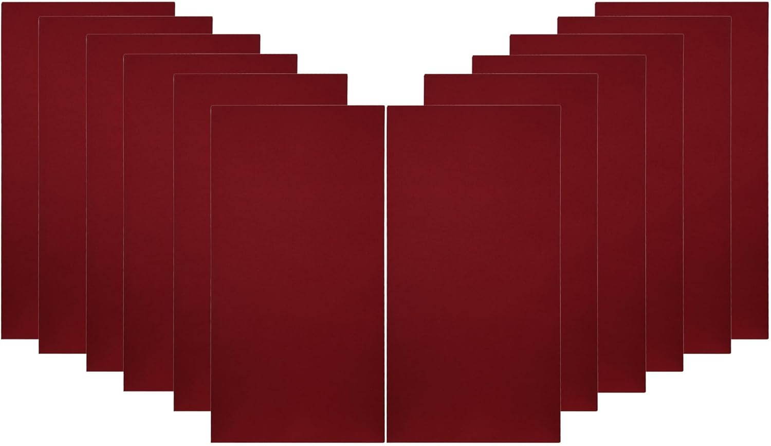 ATS Acoustics Home Office Residential Acoustic Treatment Room Kit Sound Absorbing Acoustic Panel 12 Pack for 250-380 Sq Ft (Claret)