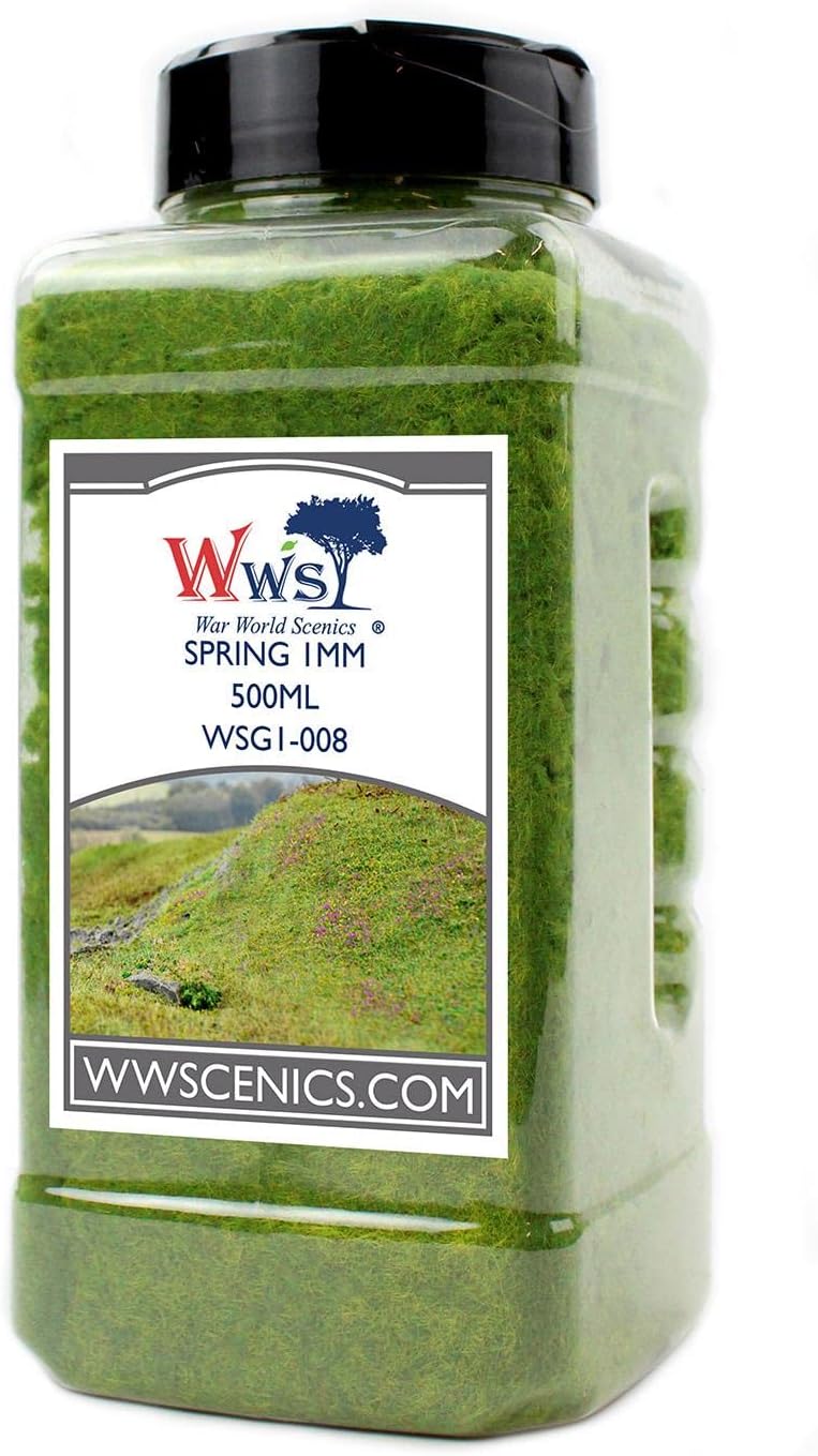 WWS War World Scenics WWScenics | 1mm Spring Static Grass | 500ml Can | WSG1-008 | Realistic Model Scenery Material