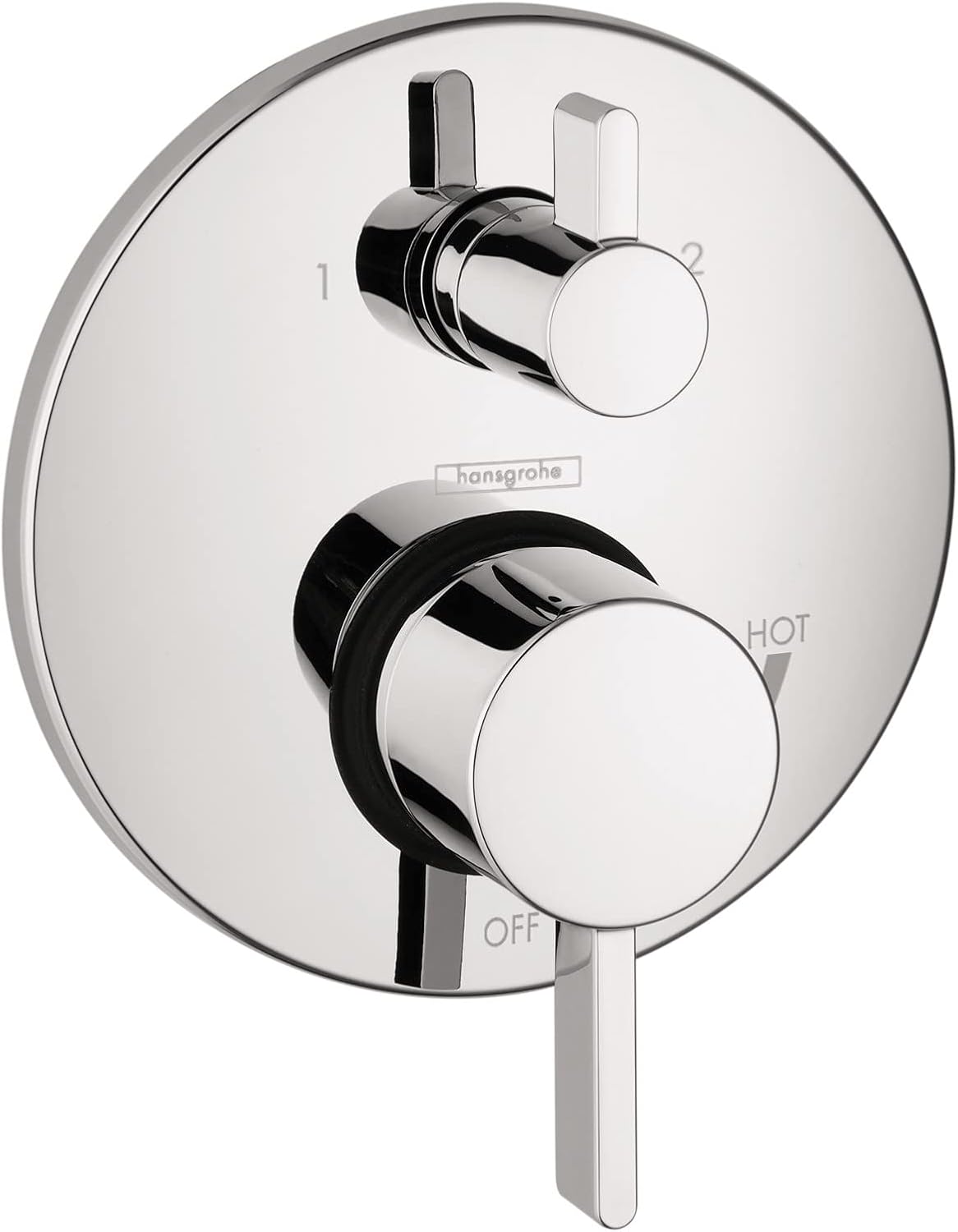 hansgrohe Ecostat Modern Premium Easy Control Pressure Balance Shower Valve Trim with Diverter in Chrome, 04447000
