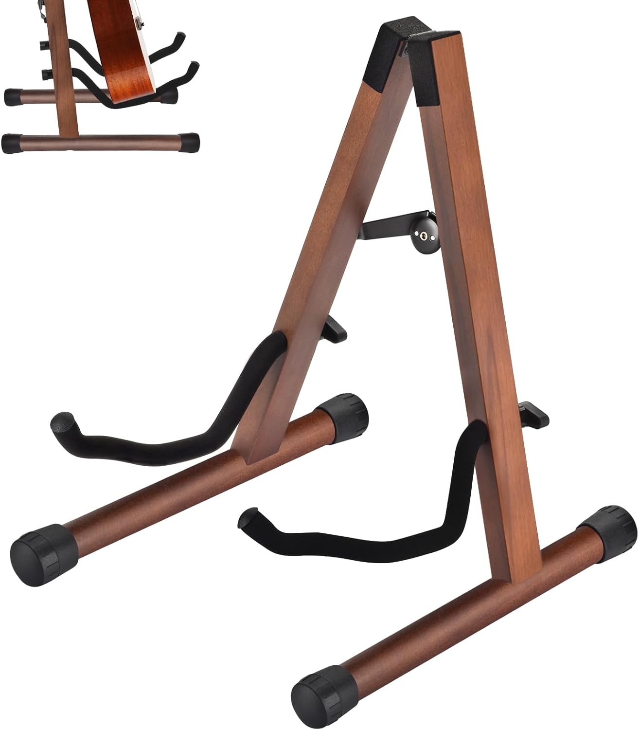 MOREYES Guitar Stand, Acoustic Guitar Stand, Folding A-Frame Electric Guitar Stand, Wooden Guitar Stands Floor For School Music Program, Concerts & Multiple Users, Easy to Assemble
