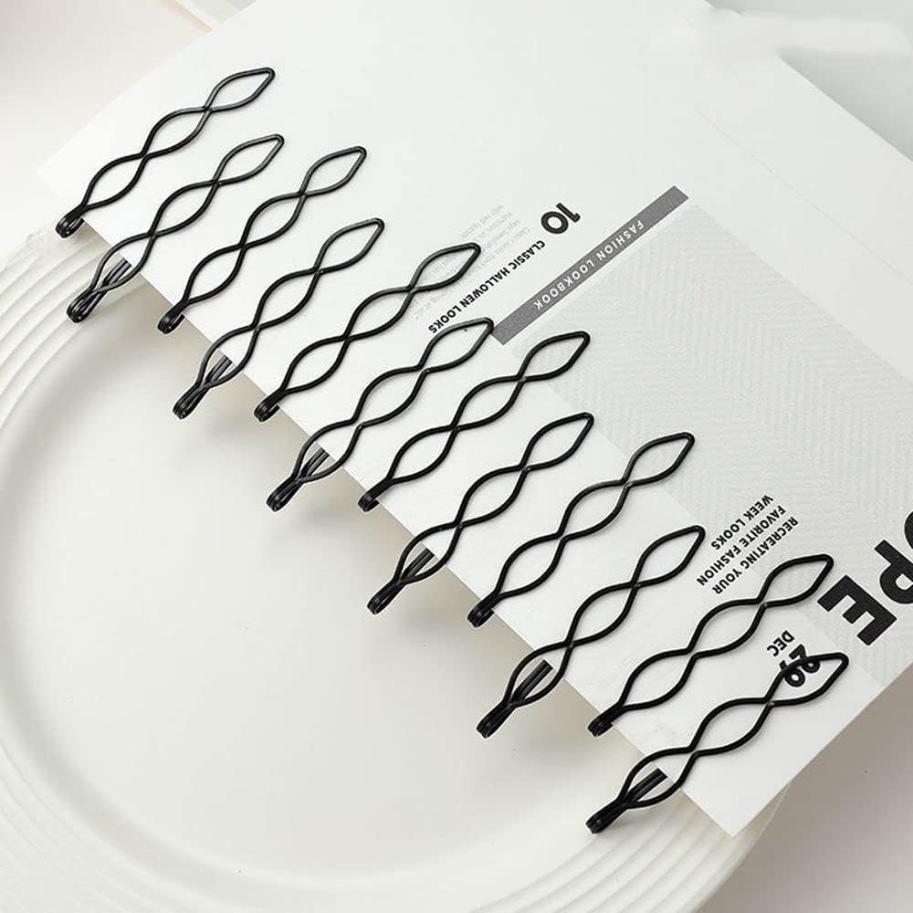 Galepromot 12 Pcs Mini Bobby Pins, Vintage Hair Pins in Black, Invisible Bangs Clips for Women and Girls Decorative Wedding Dainty Accessories Headwear