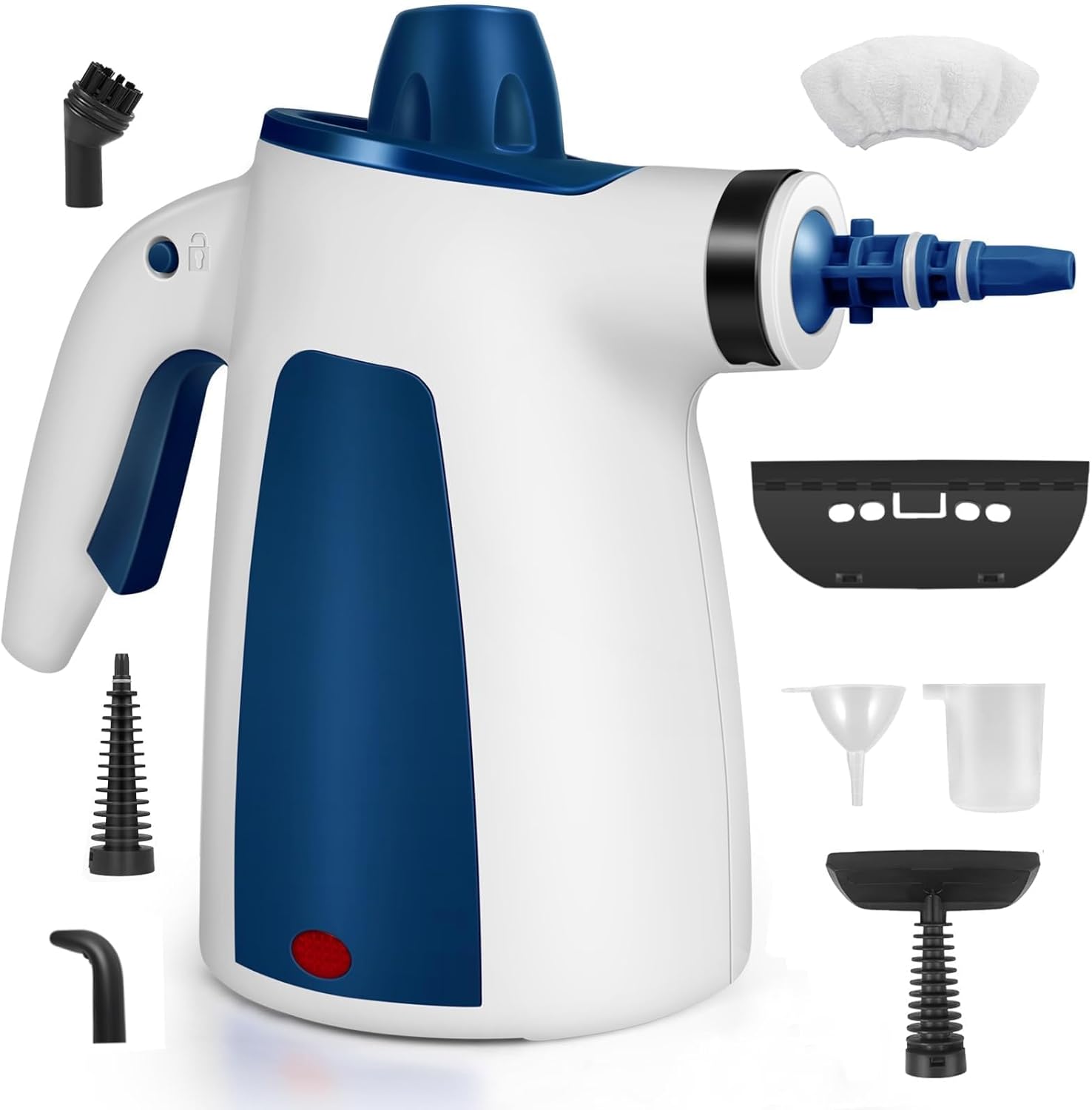 Steam Cleaner, Pressurized Handheld Steam Cleaner for Home with Safety Lock & 9 PCS Accessories, 350ML Large Water Tank Multi-Surface Steamer for Cleaning Car, Tile, Grease, Grout and Upholstery