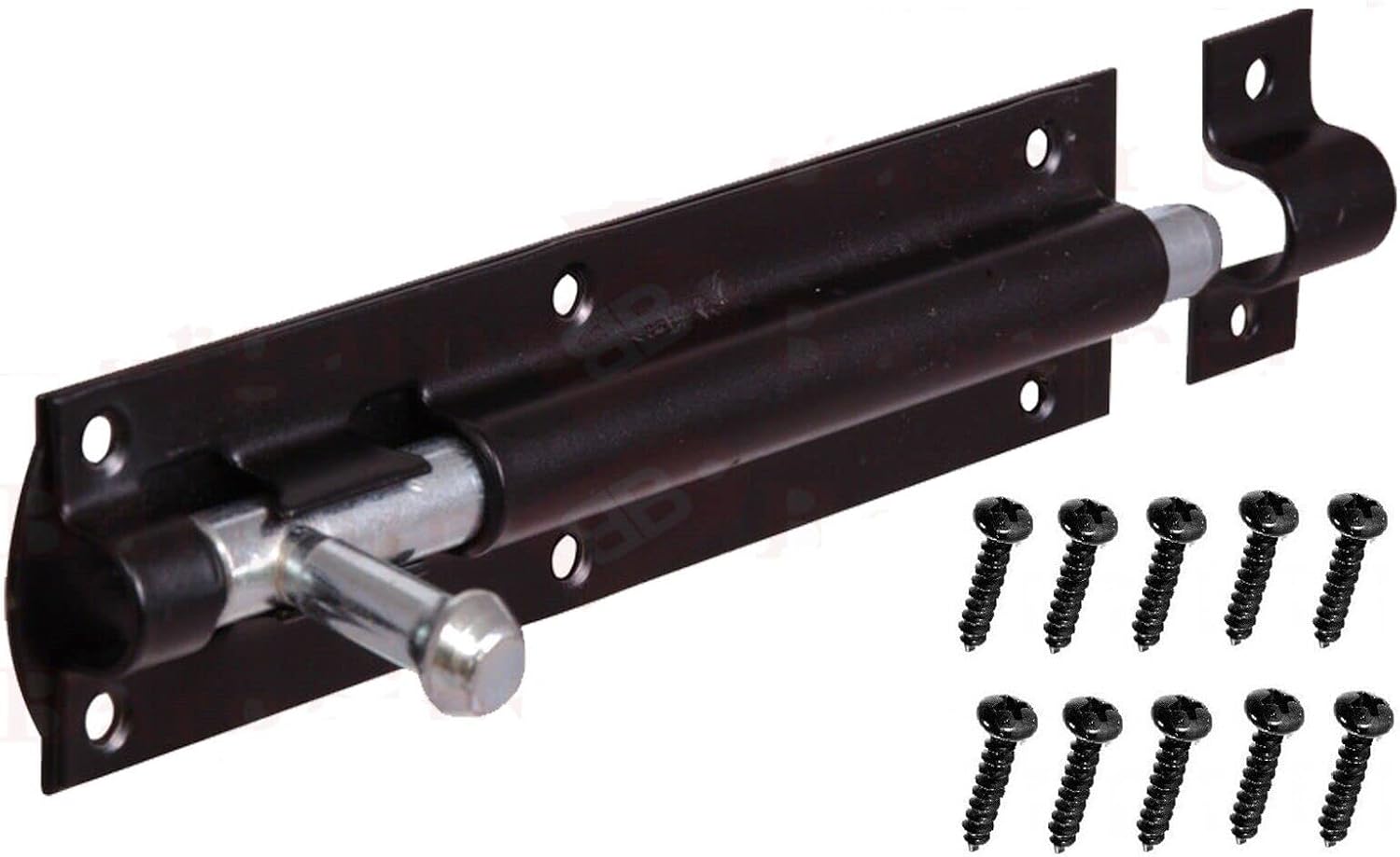 Orbitron 2Pcs Garden Gate Shed Sliding Door 4"Tower Bolt Black Latch Catch