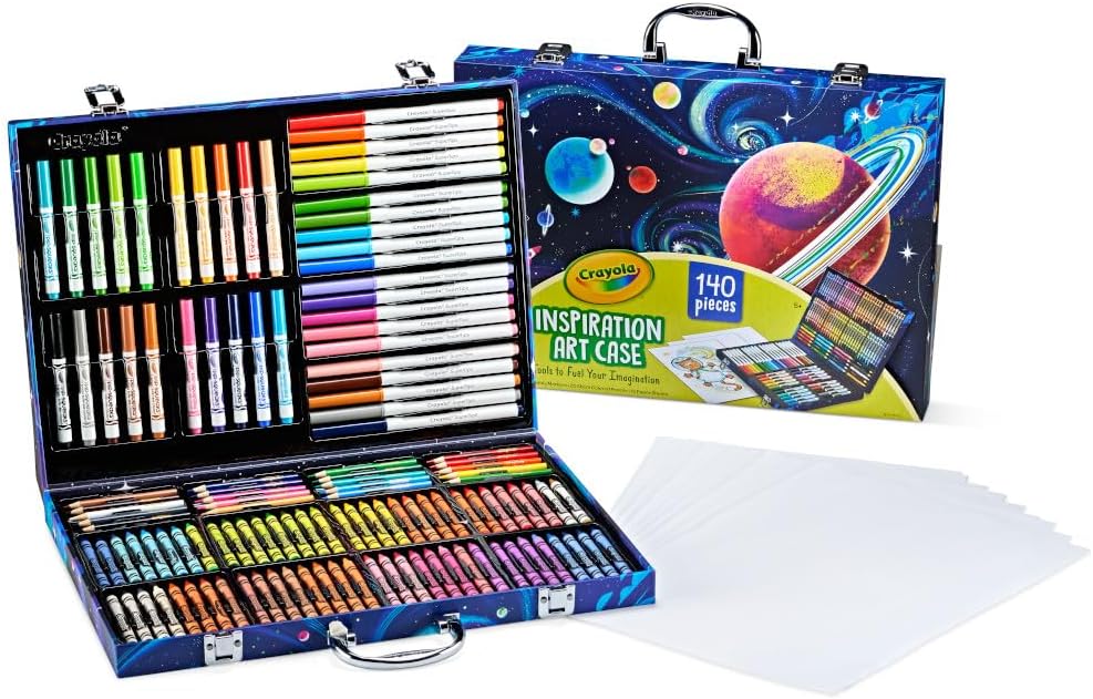 Crayola Inspiration Art Case Coloring Set - Space (140ct), Art Kit For Kids, Toys for Girls & Boys, Art Supplies Set, Drawing Gift for Kids, 5+ [Amazon Exclusive]