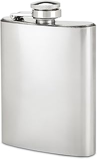TRUE Stainless Steel Metal Men and Women Drinking Flasks for Vodka Whiskey Tequila Rum Cocktails, Travel, Backpacking, 4 oz, Set of 1, Silver