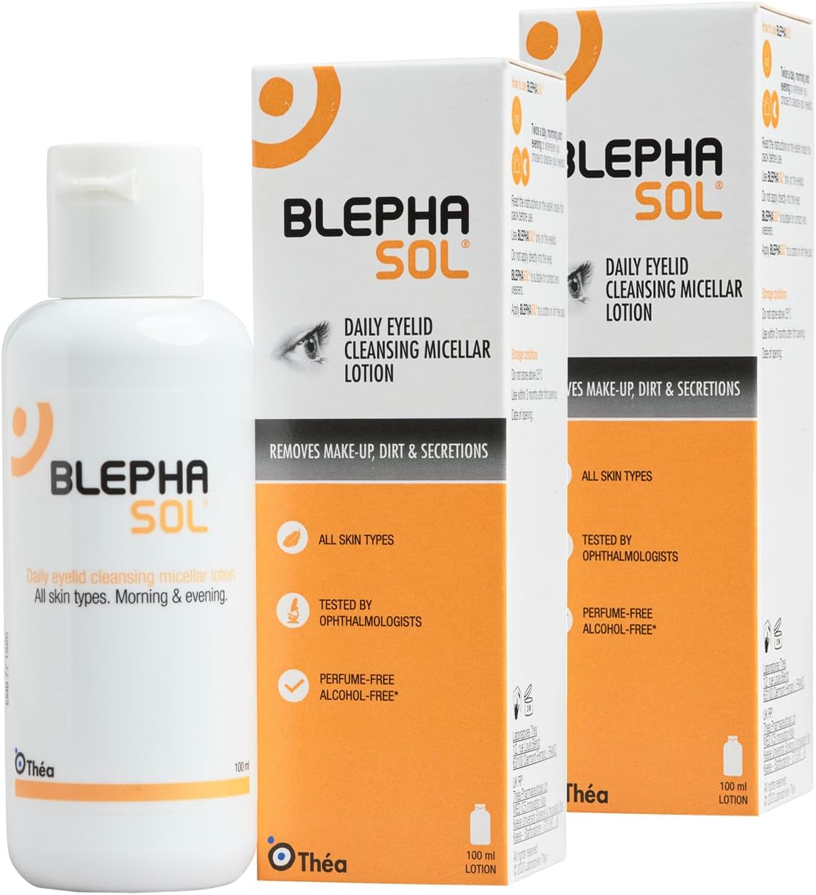 2 x Blephasol Micellar Eyelid Cleansing Lotion | Effective and Gentle Cleansing for Make-Up Removal, Inflamed and Sensitive Eyelids | Soap & Alcohol-Free | Pack of 2 x 100 ml