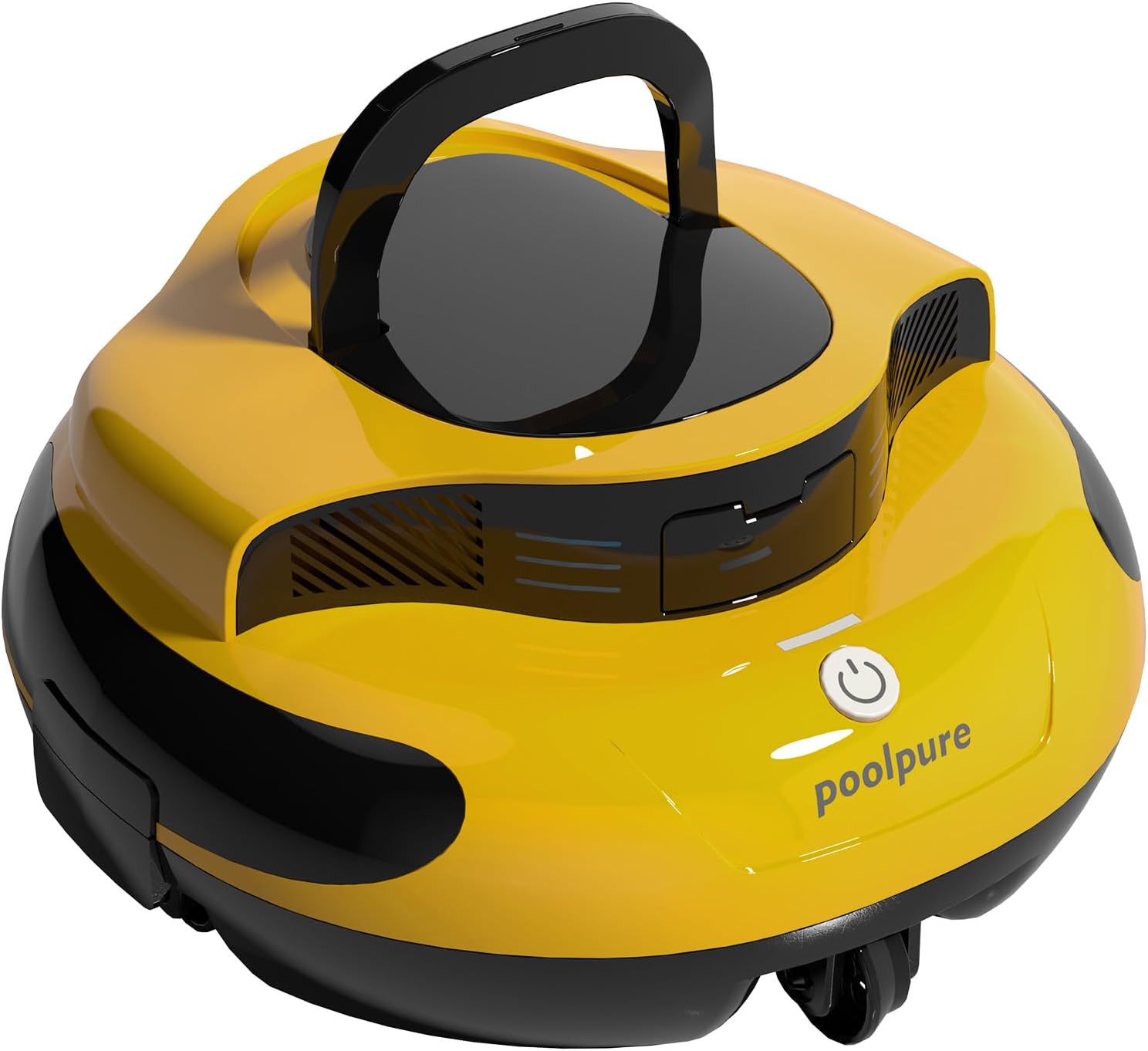 POOLPURE Pool Robot, 55 Wh - 120 Minutes Cleaning Time, Double Motor, LED Indicators, Self-Parking Function, IPX8 Waterproof, Wireless Pool Vacuum Cleaner Battery, Yellow