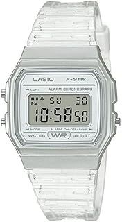 Casio Quartz Watch with Resin Strap, Clear, 20 (Model: F-91WS-7CF)