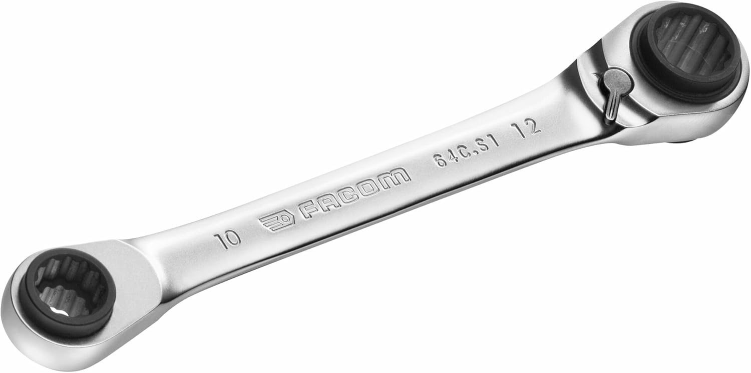 FACOM - Multi-Aperture Straight Polygonal Ratchet Wrench - 64C.S1 - Silver