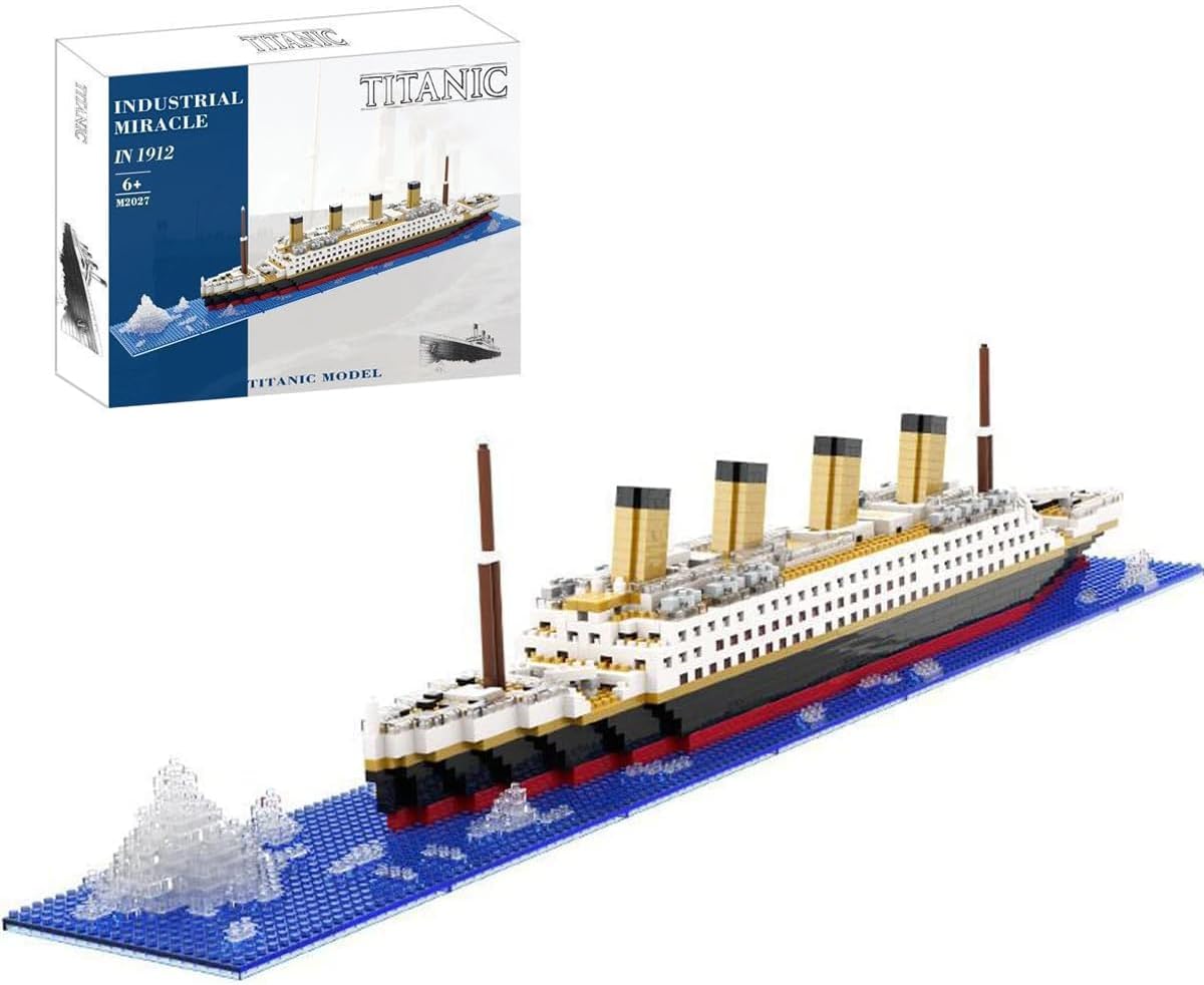 Titanic Ship Model Building Block Sets, 1878PCS Cruise Ship Titanic Boat Model Building Kit, Micro Mini Bricks Gift Toy for Adults Children Kids