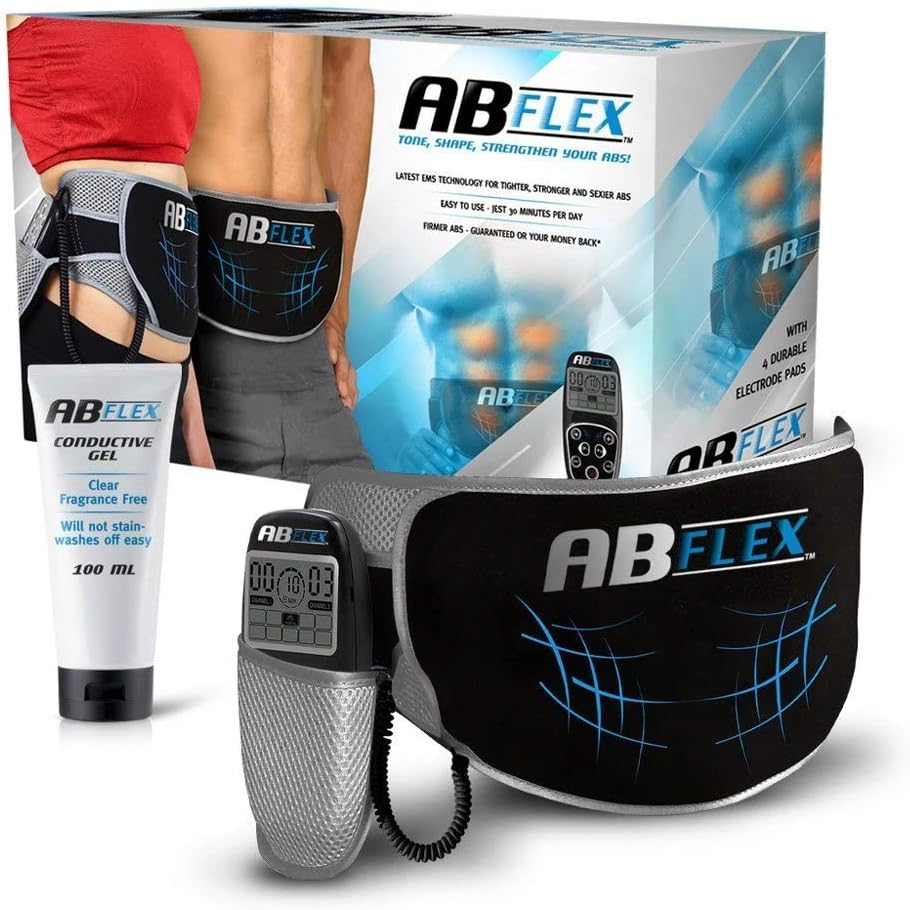 ABFLEX Ab Toning Belt and Ab Stimulator for Slender Toned Stomach Muscles, Remote for Quick and Easy Adjustments