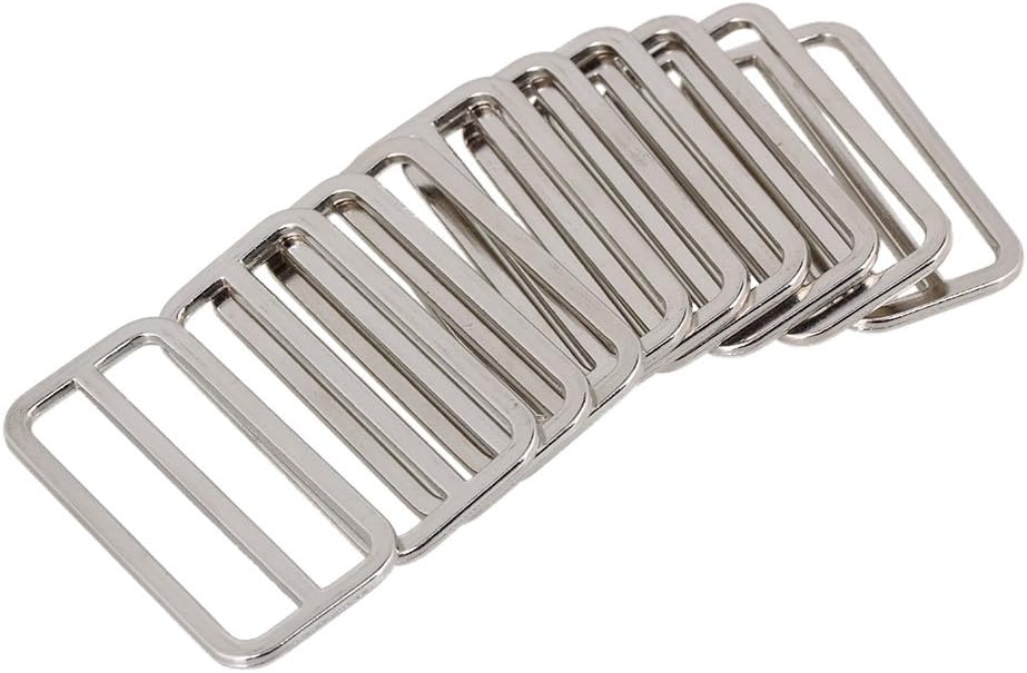 Homeswitch 50x20mm Slider Webbing Strap Glide Buckles Glide Slide Buttons Fasteners Tri-glides Sliders Pack of 10