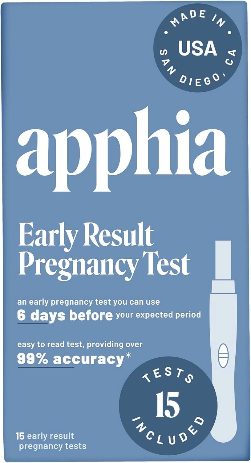 Apphia Early Detection Pregnancy Test (15 Pack) | FSA/HSA Eligible | Midstream Pregnancy Test | Get Results 6 Days Sooner – Made in The USA