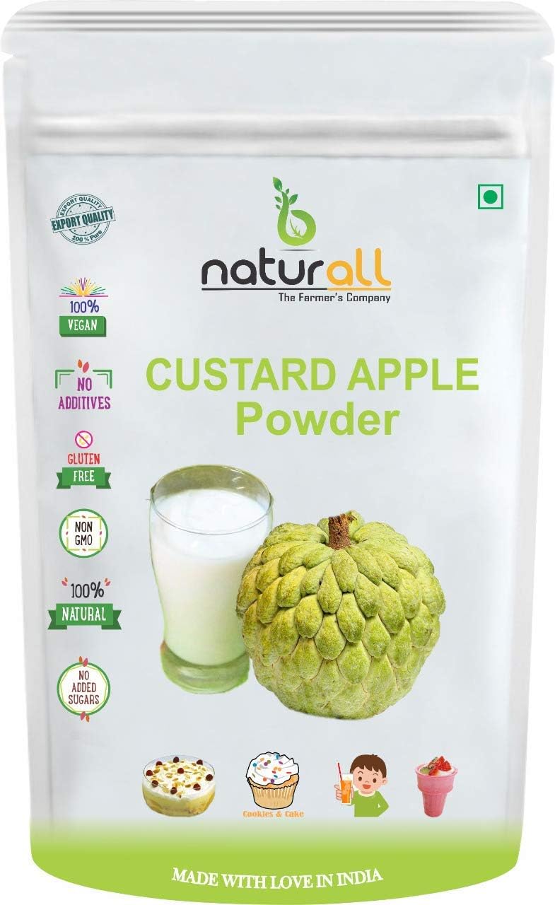 Custard Apple Fruit Powder | Sitaphal Powder | Dry, No Added Sugars and Preservatives - 500 GM by B Naturall