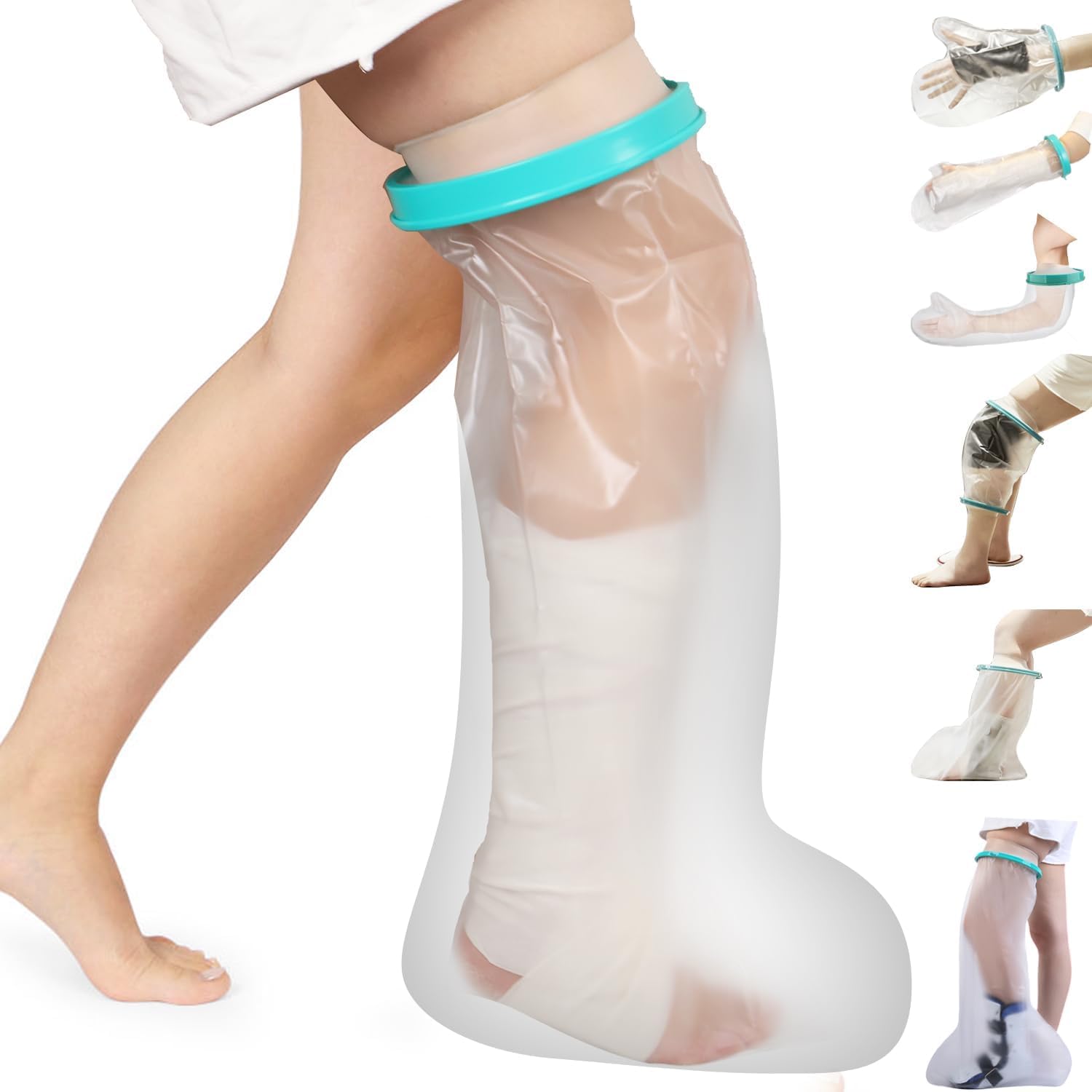 Cast Covers for Shower Leg, Waterproof Cast Cover for Showering/Swimming, Cast Protector for Shower Leg Adult, Water Proof Shower Boots for Foot after Surgery, Knee, Ankle, Boot (Diameter-7.9")