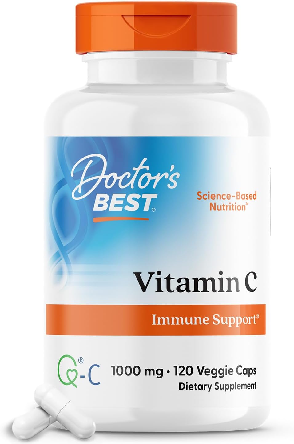 Doctor's Best Vitamin C with Q-C - Vitamin C 1000mg Non-GMO, Vegan, Gluten Free, Soy Free, Sourced from Scotland Veggie Caps, 120 Count