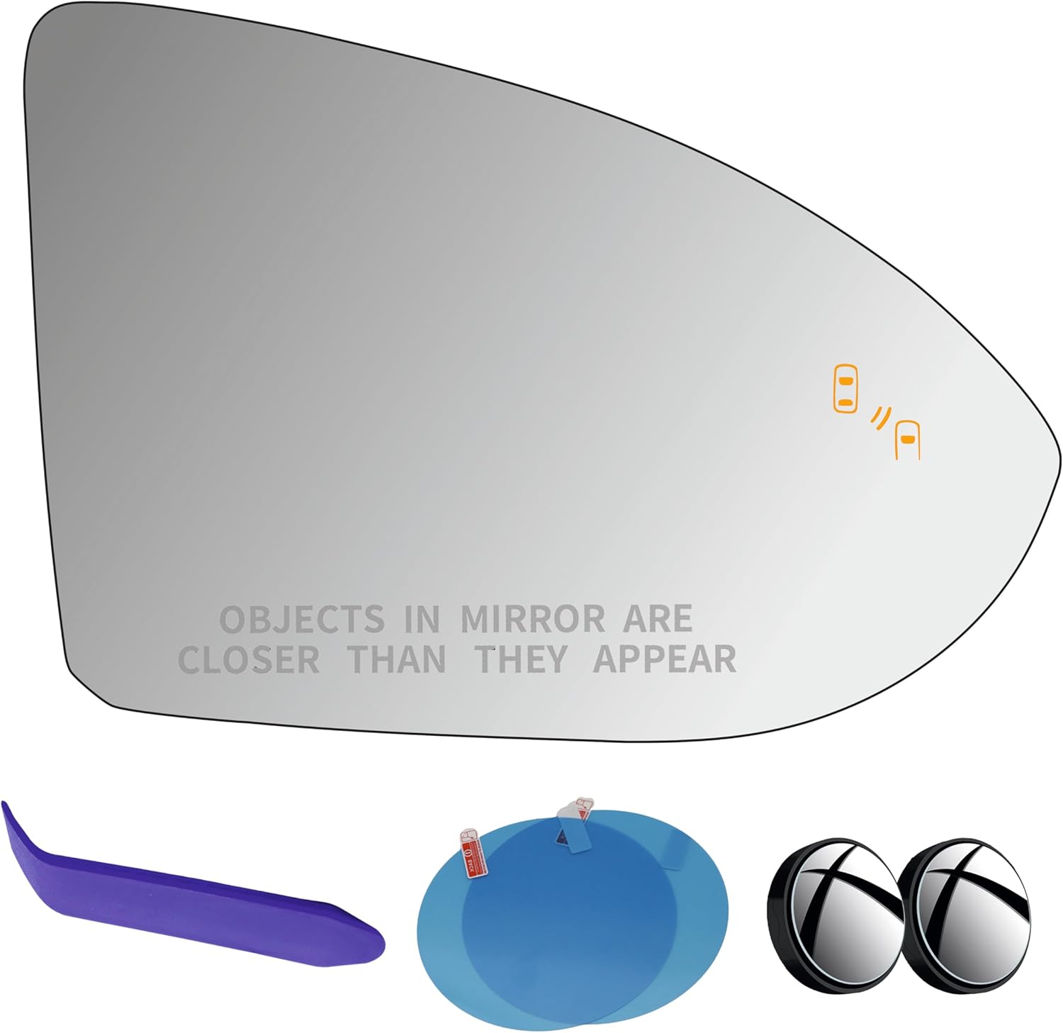 EAP Passenger Side Mirror Glass Compatible with VW Golf MK7 Golf GTI 2015-2021, eGolf 2015-2019, Alltrack 2017-2019, SportWagen 2015-2019, Jetta 2019-2025, Heated with Blind Spot 5G0857522Q 17A857522G