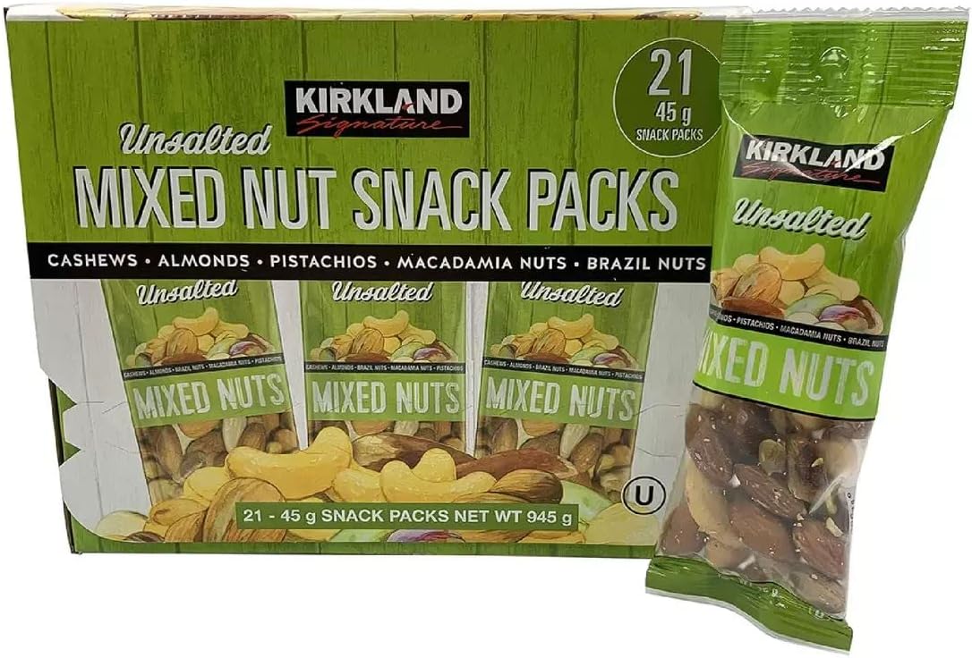 Kirkland Unsalted Mixed Nuts 1 Box (21packs - 45g)