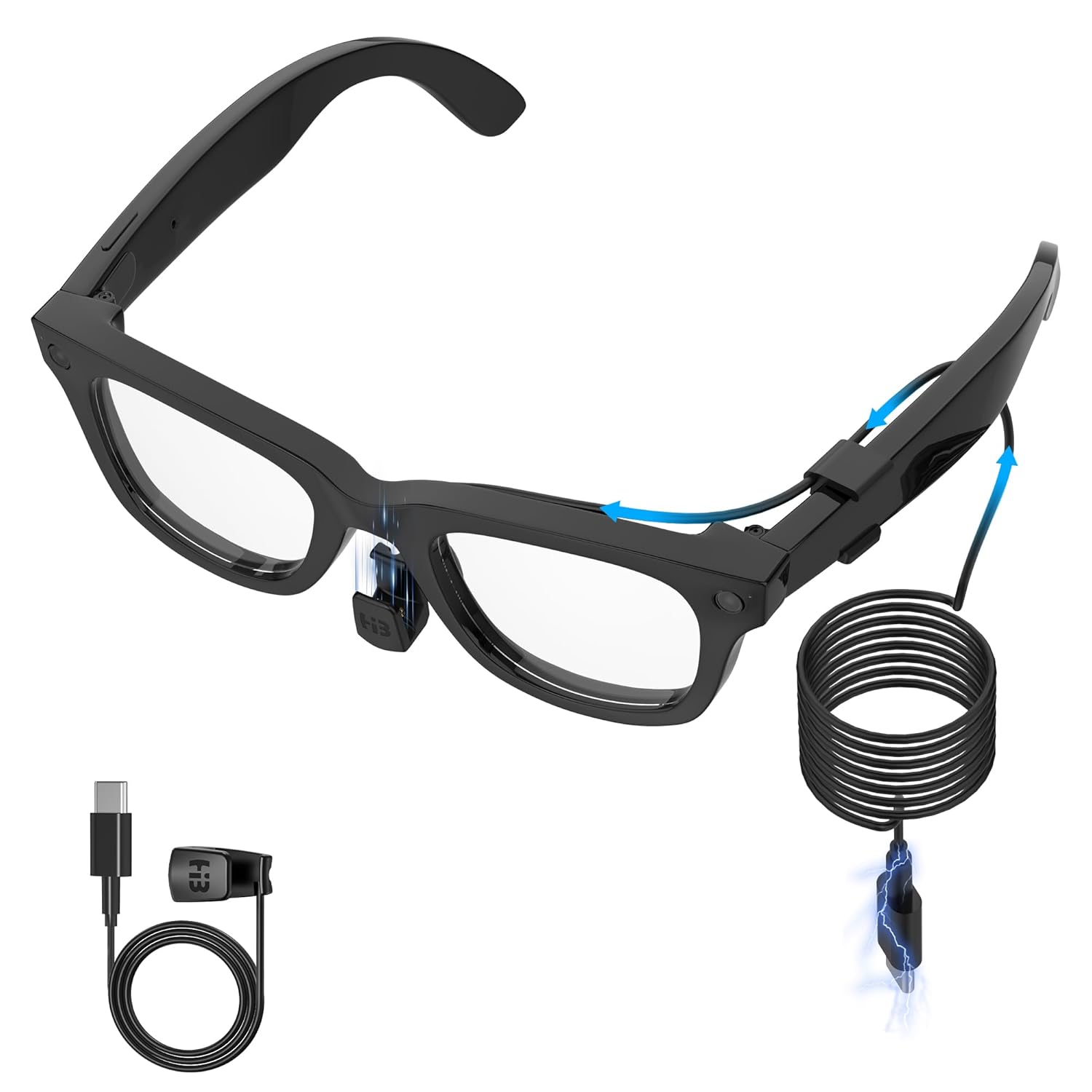 RCstyle Hibloks Charging Cable for Ray-Ban Meta Wayfarer (RW4006&RW4008) Smart Glasses Accessories, 3.9ft Type-C Charging While Using, Portable for Travel/Car/Phone/Laptop/Power Bank Charging