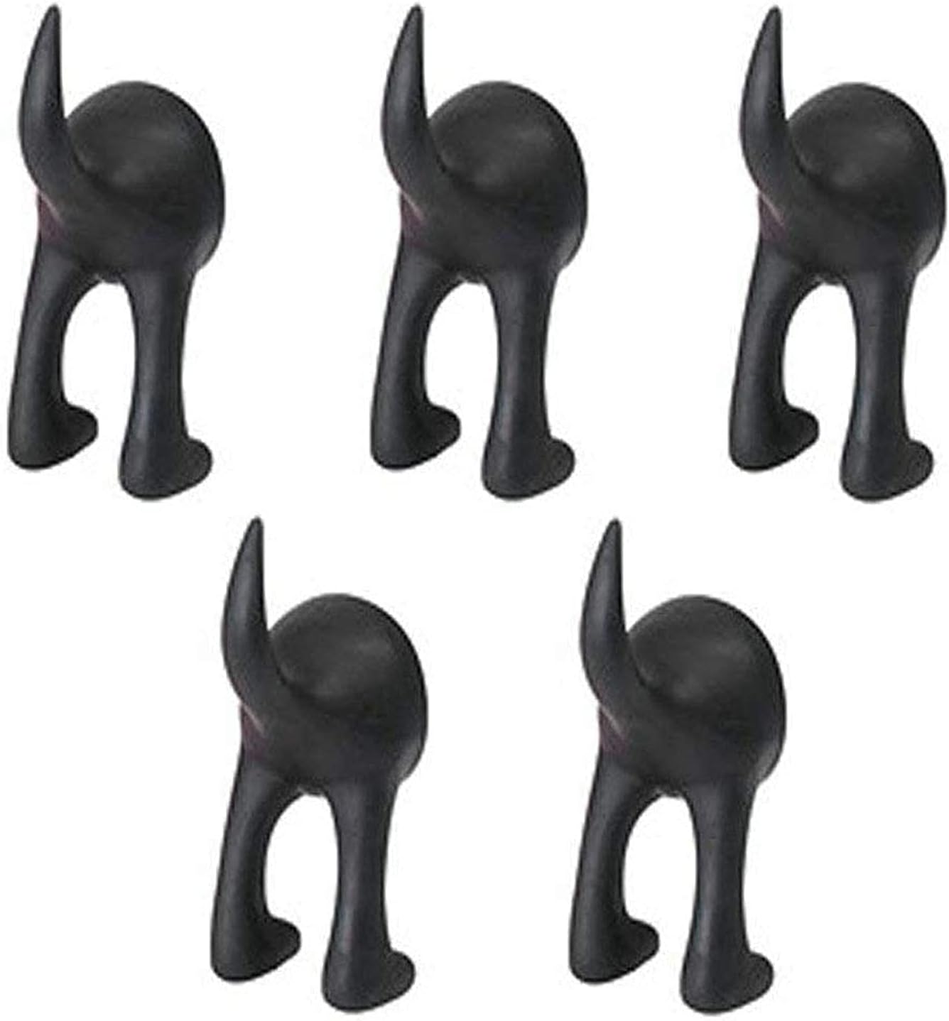 IKEA BASTIS 404.484.37 Dog Tail Hooks, Synthetic Rubber, Black, with The Hook You Transform an Unused Space into a Practical Storage Space, Pack of 5