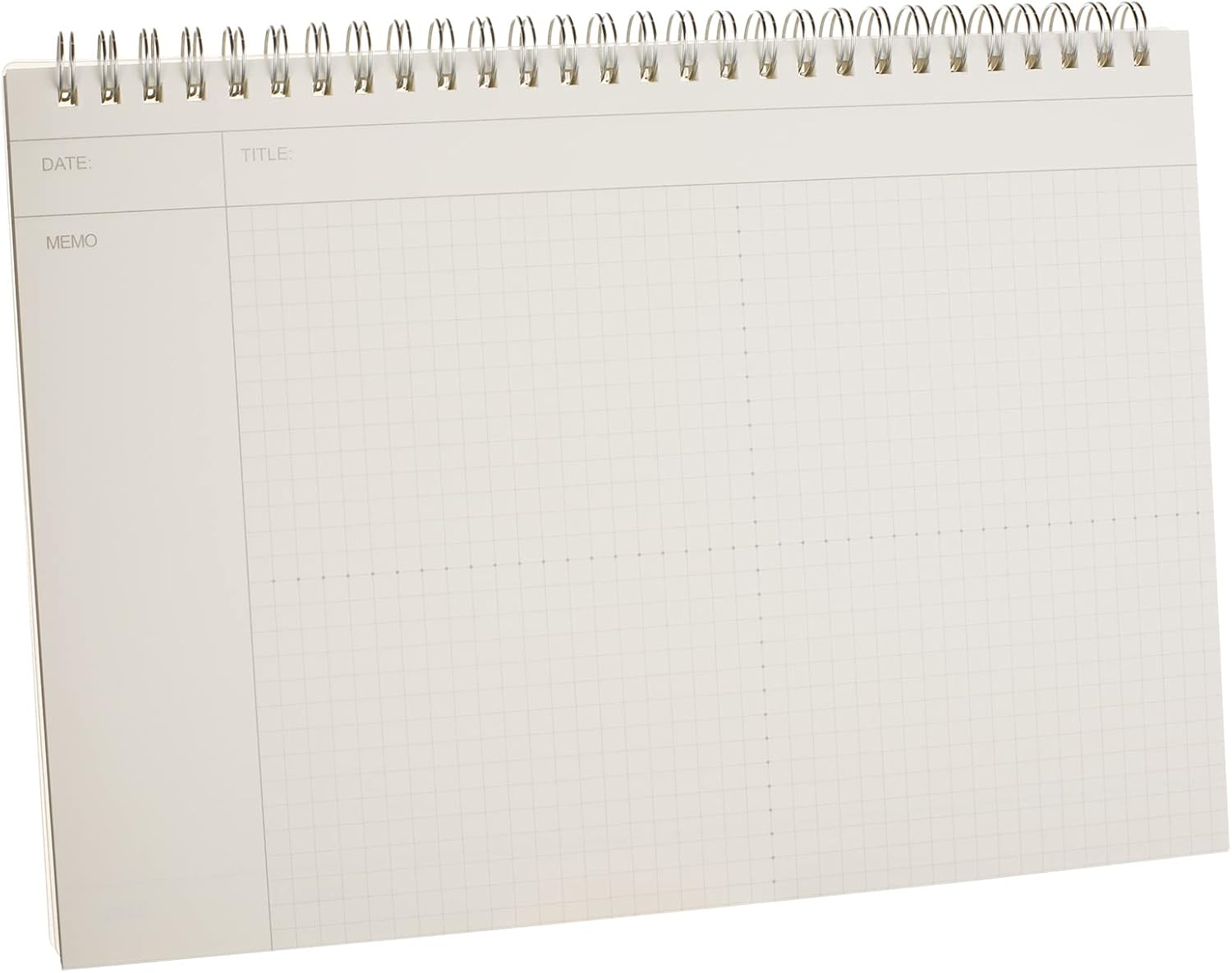 TWONE Spiral Graph Paper Notebook with Transparent Plastic Cover, 60 Sheets, 7" x 10" for Home, School, Math,Cornell Notes, College Students