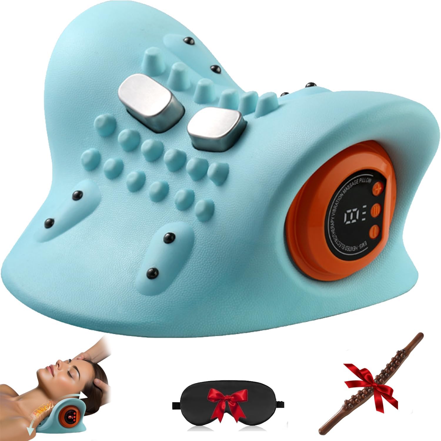 Nesley Massager, Nesley Neck Massager for Pain Relief Deep Tissue, 2025 Best Shiatsu Neck and Back Massager, Electric 4d Necks and Shoulder Massager with Heat, 26° Angle Massagers (1)