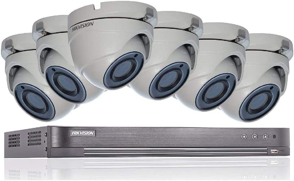 HIKVISION 5MP CCTV SECURITY SYSTEM 4K DVR 8CH 2TB H.265+ HIK 5 MP 2.8MM 6X CAMERAS OUTDOOR NIGHT VISION KIT UK SELLER DS-7208HUHI-K1
