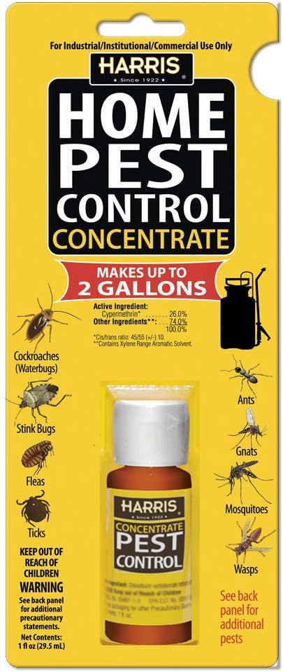 HARRIS Home Pest Control, 2-Gallon Concentrate - Kills Roaches, Ants, Stink Bugs, Fleas, Ticks, Gnats, Mosquitos, Wasps and More
