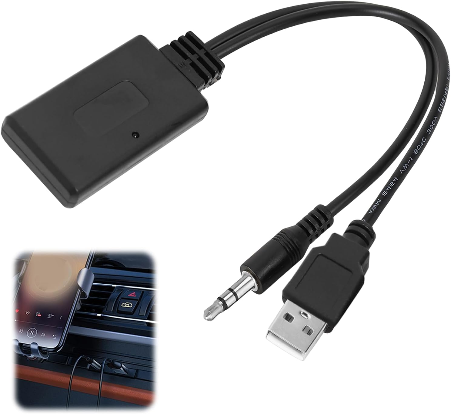 SMCEHEYA Car Receiver Bluetooth Aux Adapter 3.5MM/0.14IN Car Bluetooth Receiver for Speeding Highly Transmissing Without Distortion Aux Wireless Adapter for BMW 1/3/5/6/7 Series HIFI Sound Suality