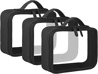 ANRUI TSA Approved Toiletry Bag, TSA Toiletry Bag With Handle Strap, Clear Travel Bags for Liquids, Toiletries, Cosmetics, Clear Toiletry Bag for Women and Men