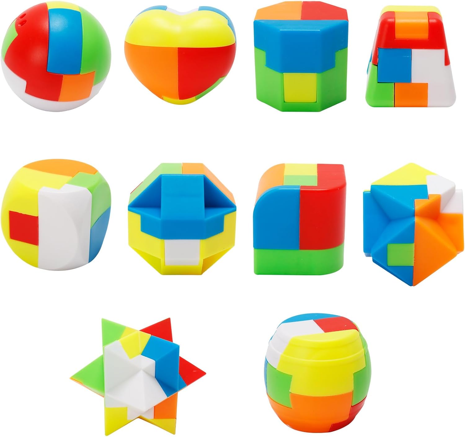 Bbiamsleep 20 Pcs Brain Teasers Puzzle Game Plastic Original 3D Sphere Puzzle Magic Ball Brain Teaser Puzzles Chain and Sturdy Intelligence Game Puzzles for Boys and Girls Educational