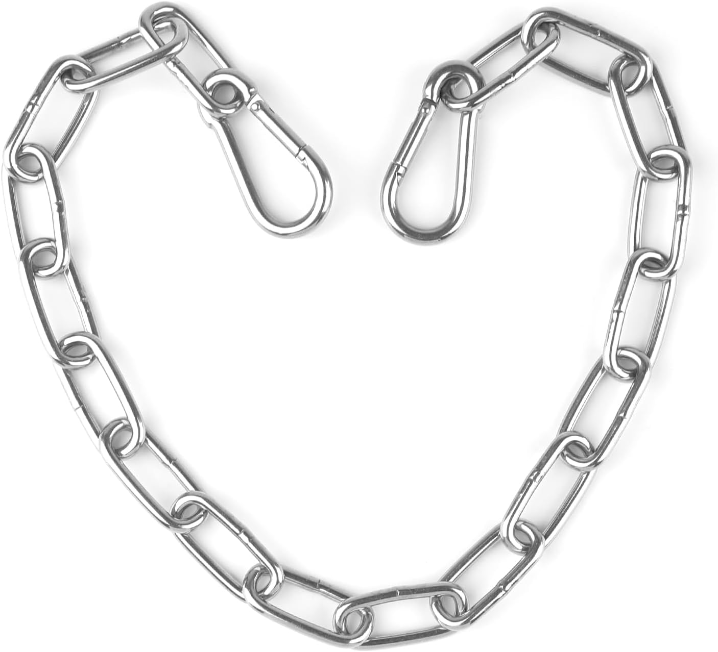 1Pcs Gate Chain Lock,24 Inch Stainless Steel Gate Link Chain Lock with Double-Ended Carabiners, Chain Link Gate Latches for Livestock Horse Goat Cows Stall,Outdoor Fence Gate,Yard, Barn(Silver)